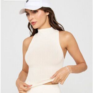 Fabletics Sheer Rib Tank - Color bone, size Medium